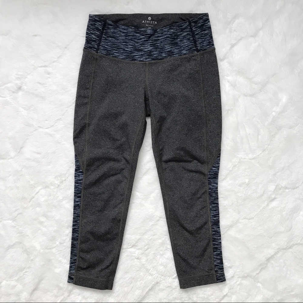 Athleta Charcoal Splits Revelation Capri Leggings